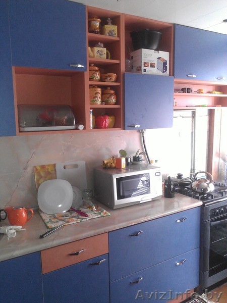 Б У Кухня Синяя с Оранжевым Красивая Удобная Взаимо заменяемая - Изображение #1, Объявление #1296578