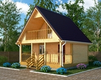 Дом сруб Лео из бруса 6 х 6, с крыльцом и балконом - Изображение #1, Объявление #1623399