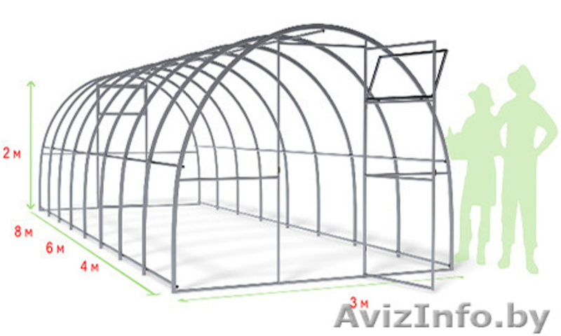Теплица Агросфера Длинна 4, 6, 8,10 М   кратно 2 М. Шир- 3М, Выс - 2М.  - Изображение #2, Объявление #1387143